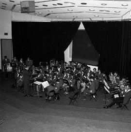Photograph of a band performing in the lecture theatre