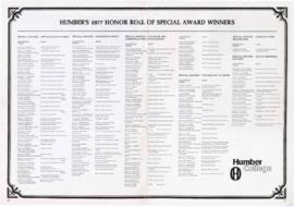 1977 honour roll of special award winners