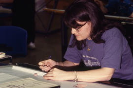 Photograph of a Design Foundations student at work