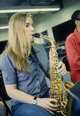 Photograph of music student