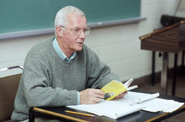 Photograph of Eric Wright at a Creative Writing worksop