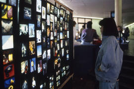 Photograph of an exhibit featuring creative photography student work