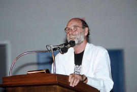 Photograph of Graeme Gibson at the podium