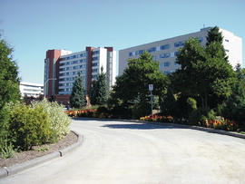 Photographs of students residence buildings