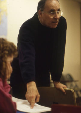 Photograph of faculty member Adrian Adamson teaching