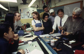 Photograph of Ken Cummings in class with Industrial Design students