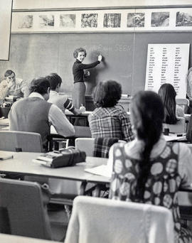 Photograph of Janet MacVicar Teaching ESL