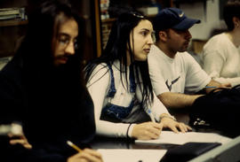A photograph of attentive students in class