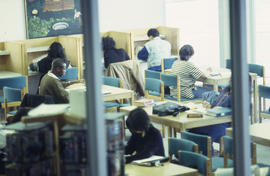 Photograph of students in the Quiet Study area of the North Campus Library