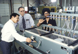Photograph of equipment demonstration at the Canadian Plastics Training Centre