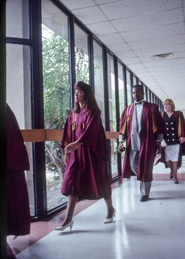Photograph of graduating students on their way to convocation