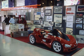 Photograph of a model car on display