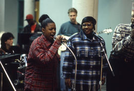 Photograph of students performing at a Black History Month event