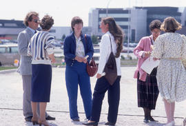 Photograph of the official opening of the demonstration gardens