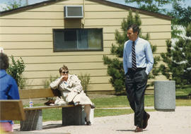 Photograph from the President's faculty and staff barbecue