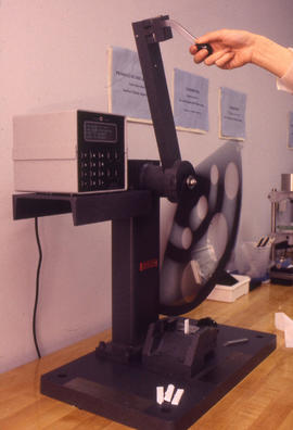 Photograph of an impact testing machine