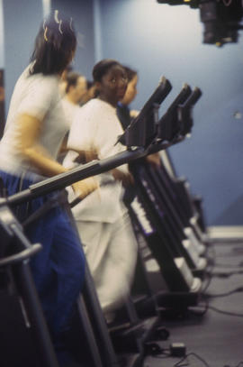 Photograph of students exercising