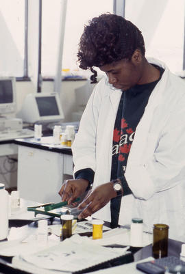 Photograph of a Pharmacy Assistant student at work