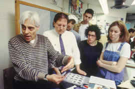 Photograph of students in the Industrial Design program with instructor Ken Cummings