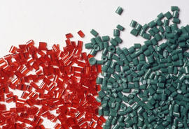 Photograph of colourful beads