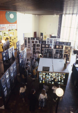 Photograph of a Creative Photography exhibit displaying student work