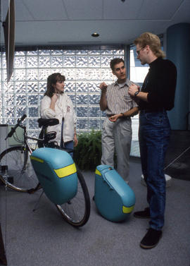 Photograph of students at the Industrial Design fair
