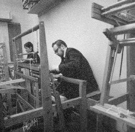 Photograph of a Student Using a Loom