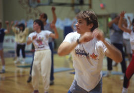 Photograph of persons exercising