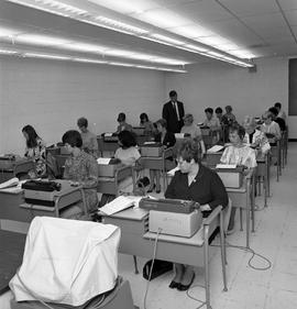 Photograph of a typing class