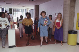 Photograph of a group of people in the K building