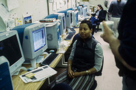 Photograph of a students seated at the computer