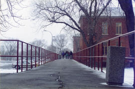 Photograph of students on walkway