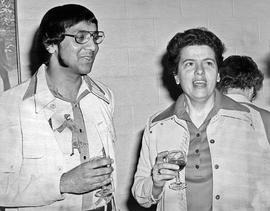Photograph of Umesh Kothare with Jackie Robarts at a Social Function