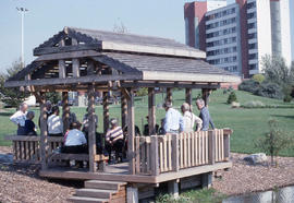 Photograph of a Group of Seniors Under the Gazebo