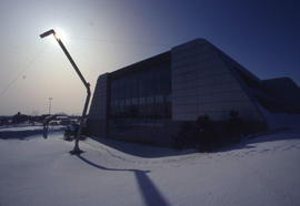 Photograph of Canadarm on Display by the N Building