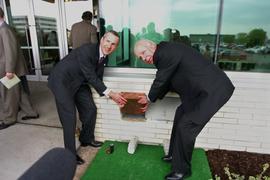 Officials at Guelph-Humber time capsule ceremony : [photograph]