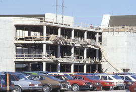 Photograph of the M Building under construction