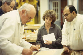 Photograph of Cabinet Making / Woodworking faculty member and students