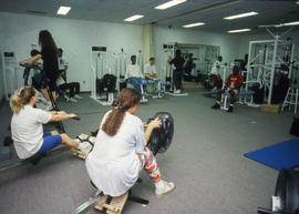 Photograph of users on various fitness equipment in the Fitness Centre