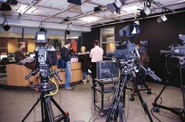 Photograph of Humber's digital newsroom and broadcast centre