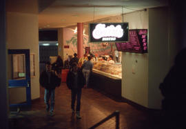 Photograph of new signage for Swirls Frozen Yogurt and Ice-Cream to Swirls Bistro