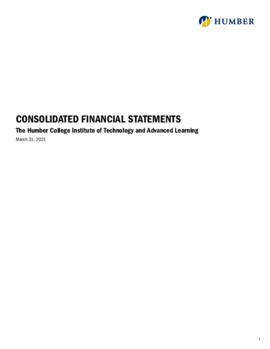Humber College consolidated financial statements, 2020-2021