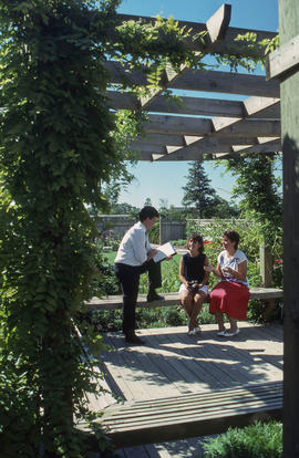 Photograph of Visitors Sitting in the Demonstration Gardens