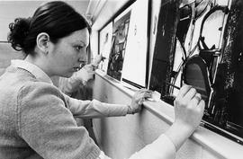 Photograph of Creative Arts Students Working on their Stained Glass Creations