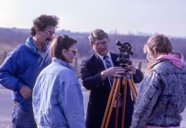 Photograph of a faculty member instructing Civil Engineering students