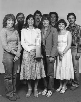 Photograph of staff baseball team
