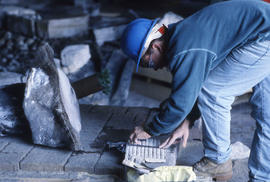 Photograph of a Landscaping Student Working on a Display