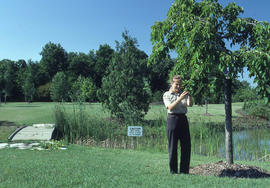 Photograph of a Landscape technician on the grounds of the Arboretum