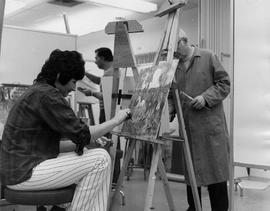 Photograph of Fine Arts Students Working on their Canvases