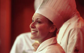 Photograph of a culinary student